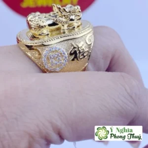 Nhẫn Tỳ Hưu Vàng 18K, Nhẫn Tỳ Hưu Nam Mạ Vàng 18K